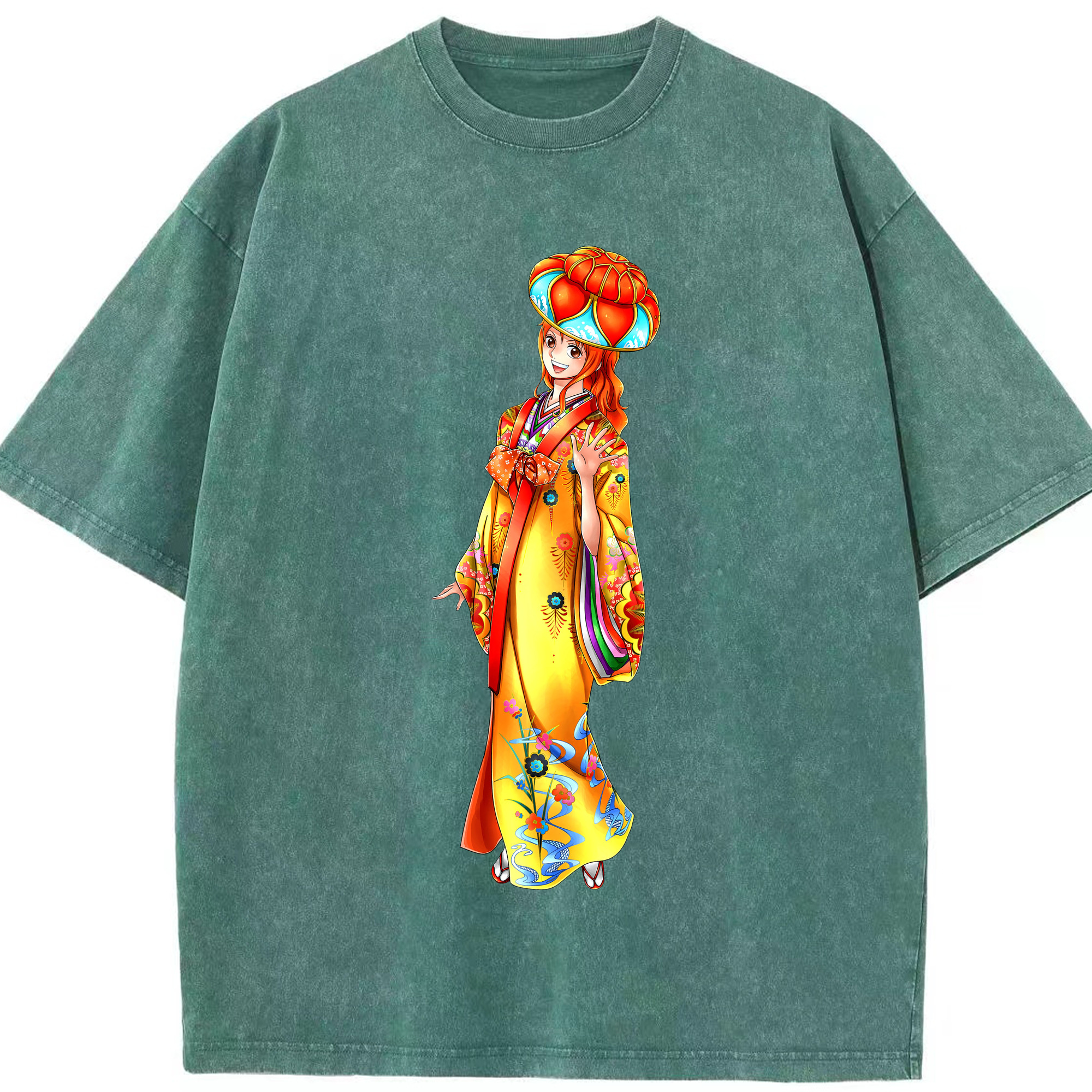 ワンピース ナミ ONE PIECE Nami 綿100% ヴィンテージ風 半袖Tシャツ（フロントプリント）